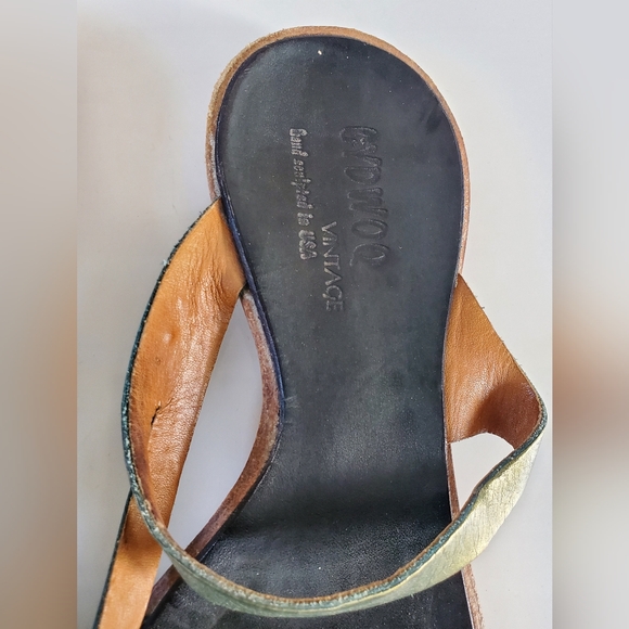 Cydwoq BAZAAR Handmade Leather Slide Toe Loop Sandals Size 41 US 10 - Picture 2 of 15